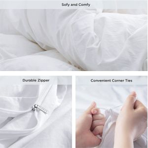 Polyester Filling Washable Bedding Set with Solid Pattern Type and Zipper