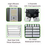 850W UV IR LED Grow Light Dimmable 2 Channel With 4x4ft Coverage Vegetable LED