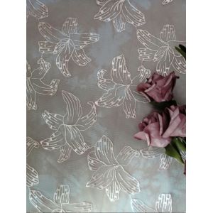 Pink Color Printed Embroidered Lace Fabric Floral Tulle Mesh Table Runner