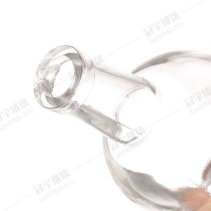 Glass Products Clear Round Brandy Gin Rum Vodka Tequila Liquor Bottle with Cork