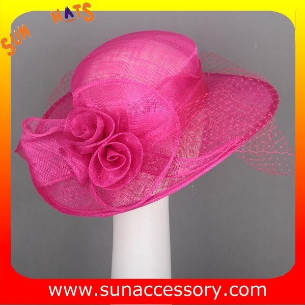 Quality Elegant fancy Church sinamay hats for ladies ,Sinamay wide brim church hat wholesale