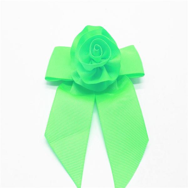 Handmade Decorative Ribbon Bow 100% Polyester Material Green / Blue Color