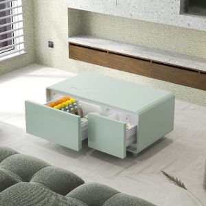 NO Folded Metal Living Room Refrigerator Table with Wireless Charging and Music