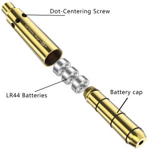 540nm Brass Bore Sight 9mm Green Laser Boresighter With 9 Batteries