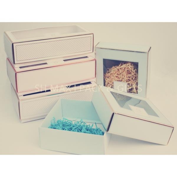 Quality Rectangle Folding Cardboard Gift Boxes , PVC Window Miniature Cardboard Boxes 350G Card Paper wholesale