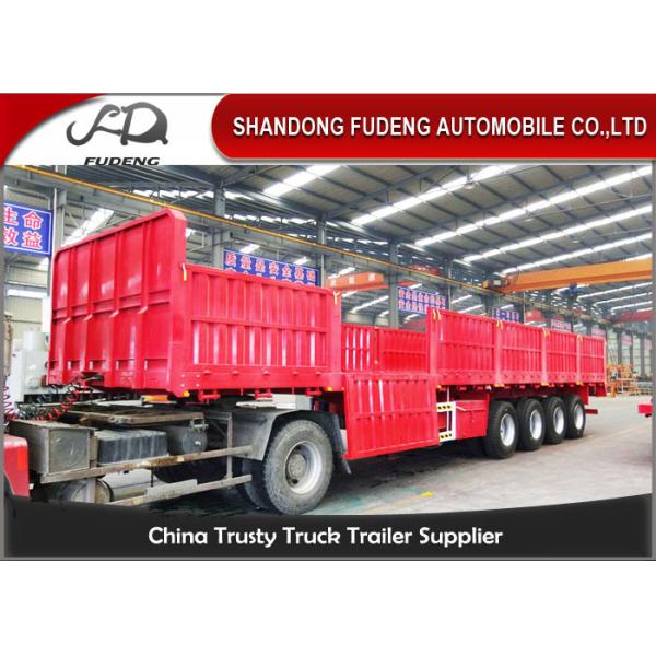 Quality 4 axle 80ton side wall semi trailer with mechanical suspension wholesale