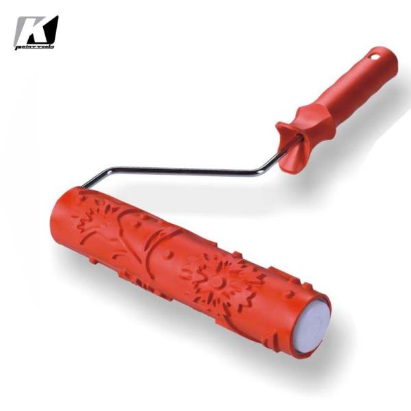 Quality OBM Antiwear Pattern Rubber Roller ,  9'' Embossed Paint Roller wholesale