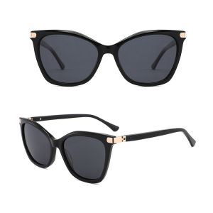 Cat'S Eye Shape Acetate Frame Sunglasses With 180 Degree Flexible Hinge Glasses