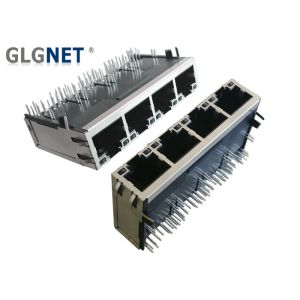 4 Ports 1x4 POE RJ45 Modular Jack 1G Magnetic 100 Watt Tab Up Latch Position