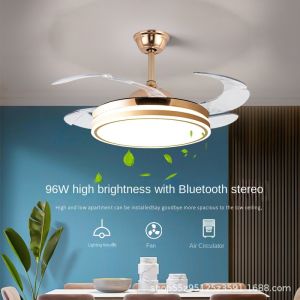 Wholesale factory Crystal Chandelier Ceiling Fan 52 Inch Bluetooth Mute Ceiling