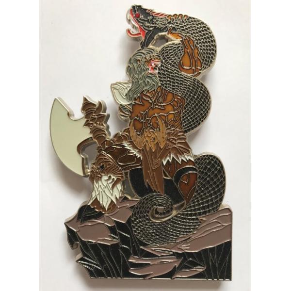 Quality 5inch Zinc Alloy Silver Plating Big Hard Enamel pin badge with pantone colors wholesale