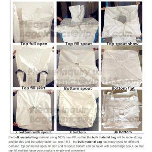 Type A polypropylene fibc big bag recycle jumbo super big bags 1500 fabric woven