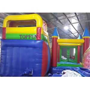 Outdoor Amusement Park 6 x 5 m PVC Tarpaulin Inflatable Bouncy Castle With Slide