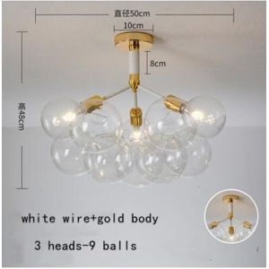 Nordic Concise Molecular Glass Chandelier Living room Bar Jumbo Bubble