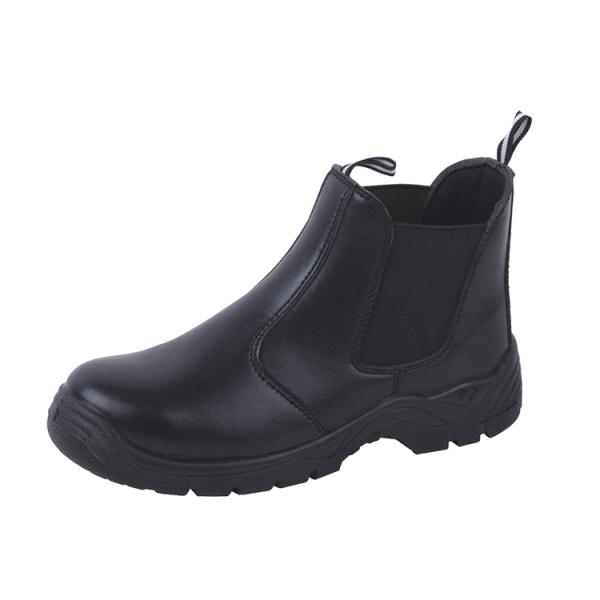 MJ-106 Genuine Buffalo Leather Work Safety Shoes with Rubber Midsole and Mesh Lining
