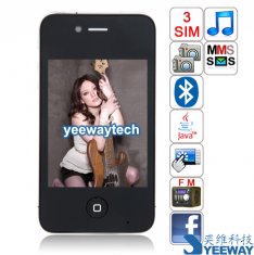 HiPhone A5 Quad Band Three Cards Three Standby Dual Cameras Bluetooth Java 3.2