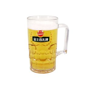 Solid Color Plastic Beer Glasses Traditional Beer Mug With Handle
