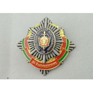 Screw Souvenir Badges Army / Car / Awards With Antique Silver Plating