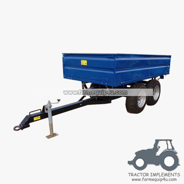 Quality 3TR4W - 4wheels small tractor trailer dump trailer with double axle 3Ton wholesale