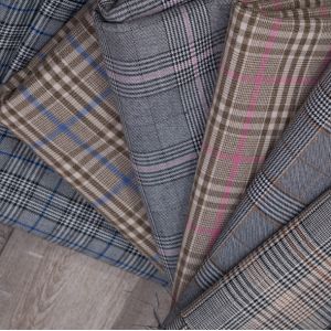 57/58" Width Poly Rayon Fabric Mono Check Polyester Rayon Fabric For Men Woman