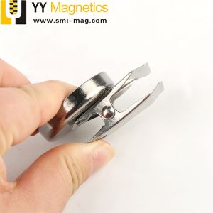 Round Base D36 Ferrite Neodymium Pot Magnet With Clip