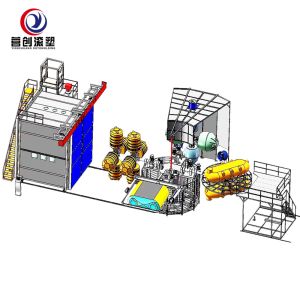 China Programmable  400kg/H Water Tank Roto Molding Machine Accumulator Die on sale