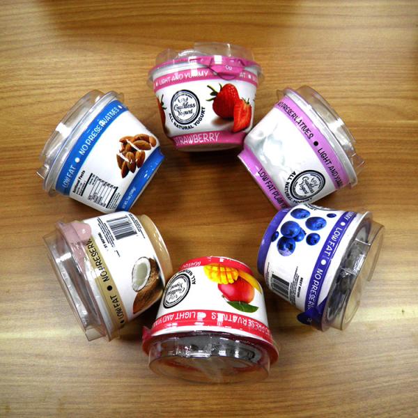 95mm top size198g yogurt Plastic packaging cup customised logo