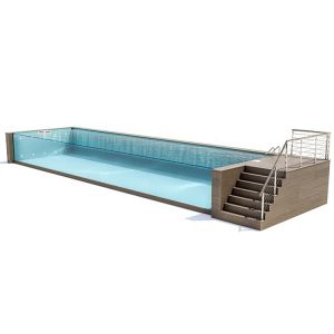 20Ft Portable Prefab Container Family Pool with Lucite Acrylic and Density 1.2g