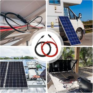 China Red Black 20FT 12AWG Solar Panel Extension Cable With Female And Male Connectors on sale
