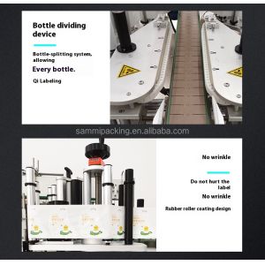 Desktop Double Sides Label Applicator for Square Bottles Automatic Flat Round