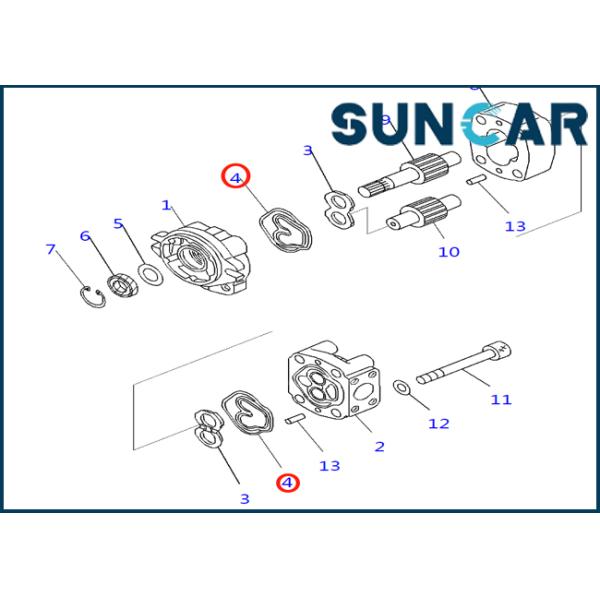 705-40-80760 7054080760 Hydraulic Pump Seal Ring For Models D155A D20A Excavator Komatsu