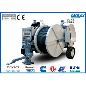 14Tons Cummins Engine Tension Stringing Equipment With OPGW / ADSS Conductor