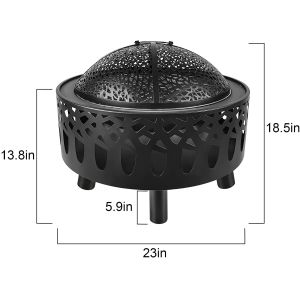 23 Inch Brazier Wood Burning Brazier Charcoal BBQ Pit For Outdoor Patio Backyard