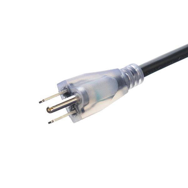 6 ft North American ETL 3 Pin Heavy Duty Outdoor Extension Cord with Lighted End Female End Type NEMA