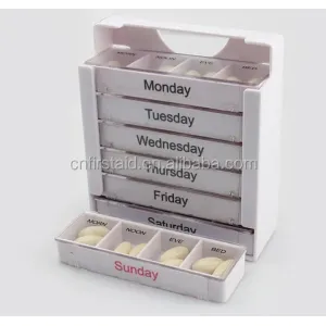 China 18cm Weekly Pill Dispenser / Pill Box Keep Fresh For Old People Reminder Alarm Reminder Function on sale