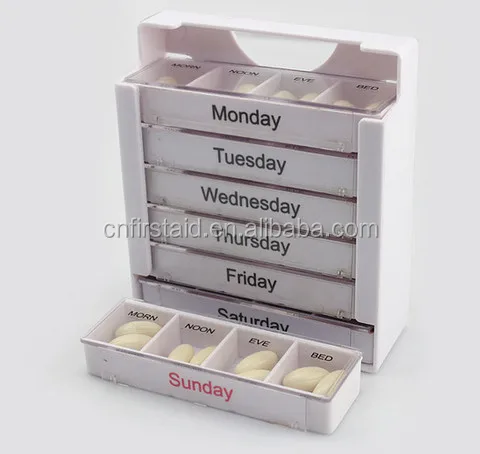 Quality 18cm Weekly Pill Dispenser / Pill Box Keep Fresh For Old People Reminder Alarm Reminder Function wholesale