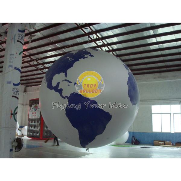 Reusable Round Earth Globe Balloons with 170mm tether points for Entertainment