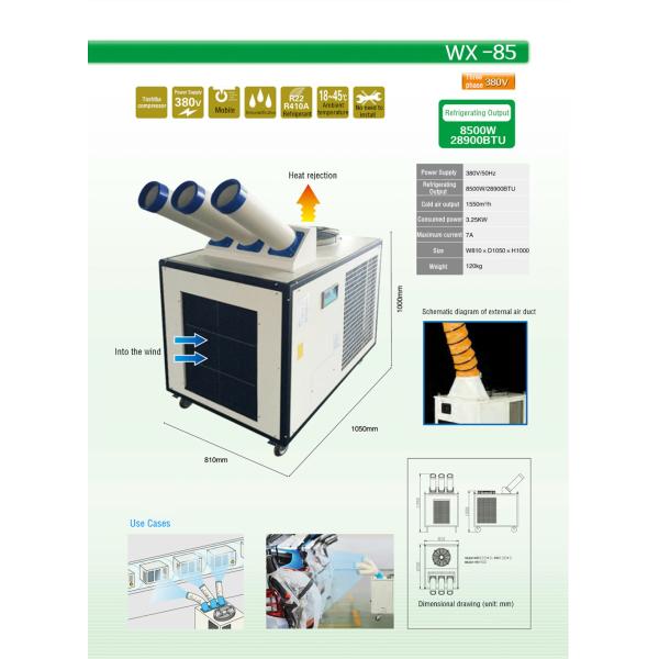 Quality Refrigerant Cooling Style Portable Air Conditioner 28900BTU Customized Shape wholesale
