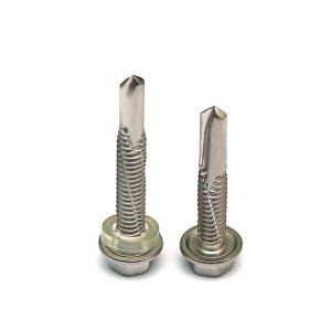 Hardened 410 Stainless Self Steel Hex Head Drilling Screws For Metal Point #5 Hi