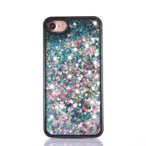 PC+TPU Star Love Sequins Color Mix Glitter Quicksand Black Border Back Cover