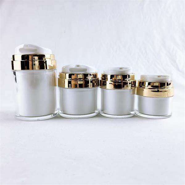 Quality Empty Cream Gold Silver Airless Pump Cream Jar For Cosmetic Jars wholesale