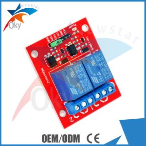 8cm x 8cm x 5cm Red Board For Arduino , 5V / 12V 2 Channel Relay Module