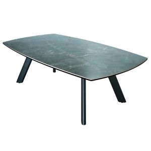 Elegant Green Glossy Artistic Coffee Tables Ceramic Topped Scratch Proof