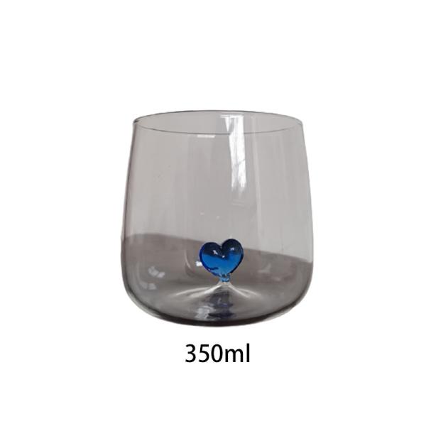 Heart Shaped Lovers Transparent Glass Drinking Cup 350ml For coffee