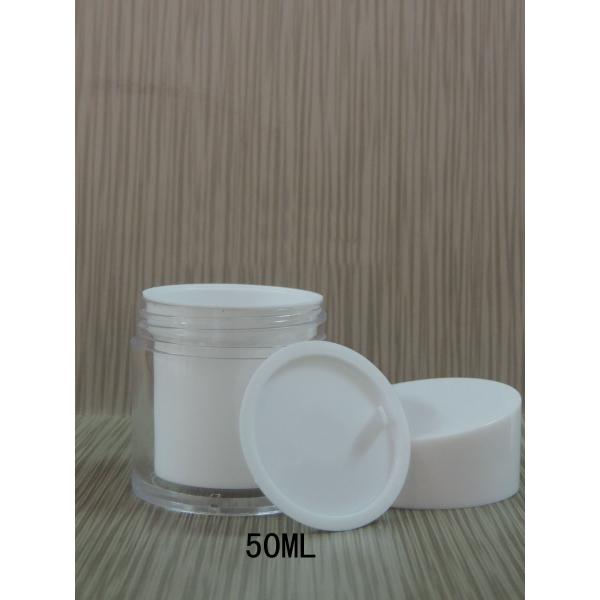 Quality 50G & 50ML double-deck PS Round Cosmetic Packaging/Cream Jar /Aluminum Jars With Screw Cap wholesale
