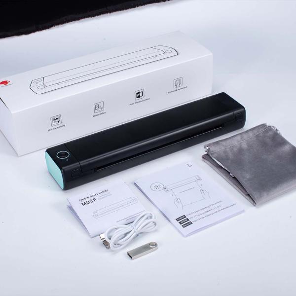 Black Color M08f Inkless Portable Mini Bluetooth Thermal A4 Printer On Business Trip