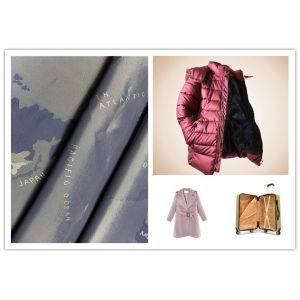 World Map Pattern Anti Static Lining Fabric , Jacquard Garment / Bag Lining