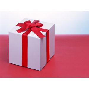 Cuboid Custom Gift Paper Boxes Gravure Printing With Silk Ribbon