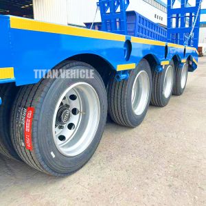 TITAN 4 Axle 100 Tons Semi Lowbed Trailer Low Bed Truck Lowboy Lowloader Trailer