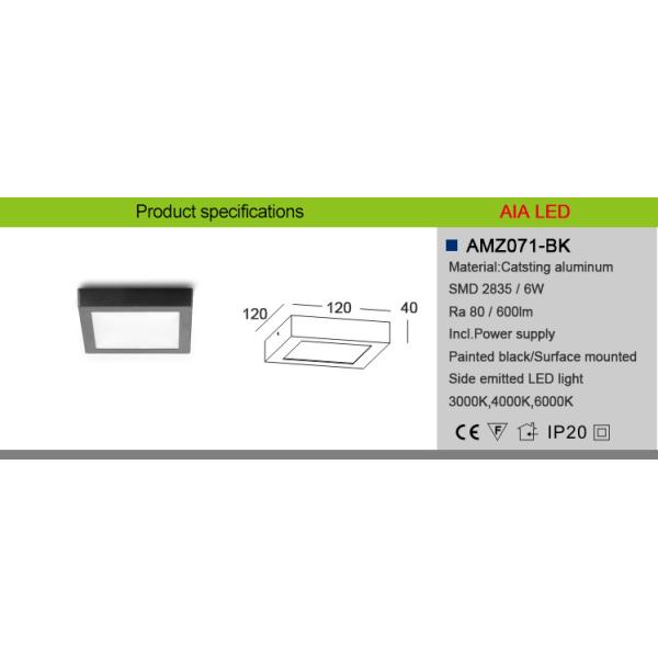 Energy-saving IP54 6W waterproof LED panel light fixture for toilet led down light
